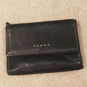 Fossil Black Leather Folding Wallet